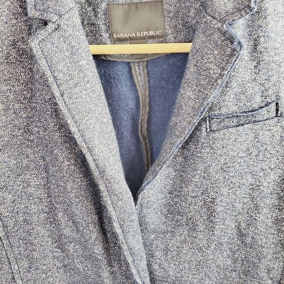 Banana Republic Indigo Wool Blend Textured Knit Boyfriend Blazer 4 - Picture 6 of 13
